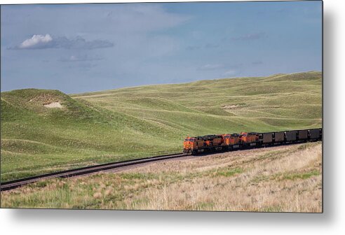 Nebraska Sandhills Metal Print featuring the photograph Long Train a Coming -Sandhills Journey by Susan Rissi Tregoning