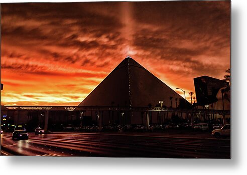  Metal Print featuring the photograph Luxor Sunset Las Vegas by Michael W Rogers