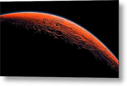 Astronomy Metal Print featuring the digital art Mars Planet by Mango Art