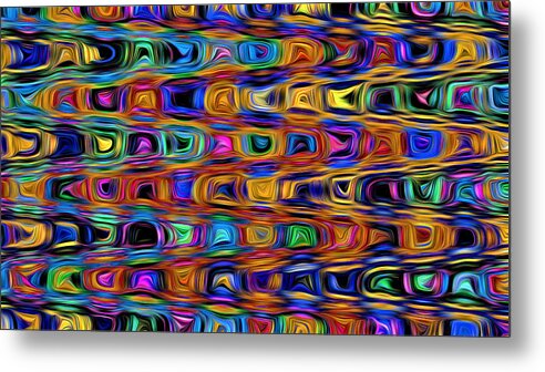 Abstract Metal Print featuring the digital art Mod Psychedelic Pattern - Abstract by Ronald Mills