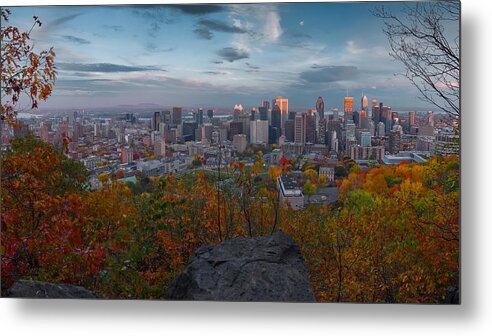 Eyesight Metal Print featuring the photograph Montreal_skyline_automn_view_16X9_DRI by Jean Surprenant