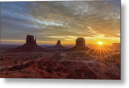 Usa Metal Print featuring the photograph Monument Valley Sunrise by Tim Stanley