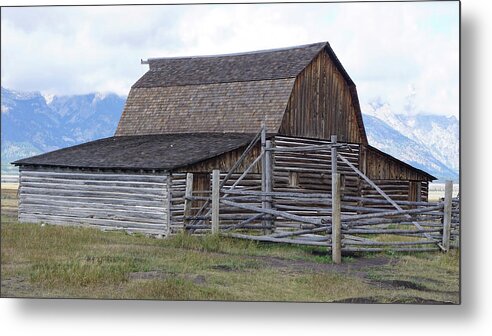 Moulton Barn Metal Print featuring the photograph Moulton Barn on Mormon Row 1223 by Cathy Anderson