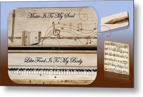 Music Metal Print featuring the mixed media Music Is To My Soul... by Nancy Ayanna Wyatt