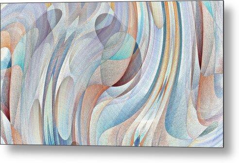 Iridescent Metal Print featuring the digital art Non-Objective Iridescence by David Manlove