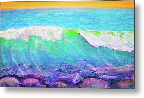 Ocean Metal Print featuring the painting Ocean Glaze by Rose Lewis