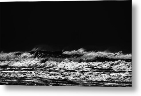 Black-and-white Metal Print featuring the photograph Ocean In Black And White # 05 by Jorg Becker