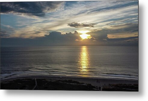 Ocean Metal Print featuring the photograph Ocean View at Sunrise from High Up by Bradford Martin