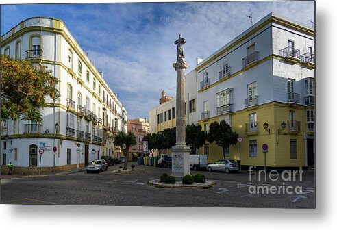 Seafront Metal Print featuring the photograph Old Cadiz Center Street Blue Sky Andalusia by Pablo Avanzini