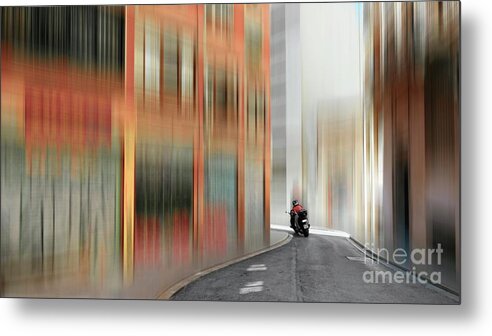 Valencia Metal Print featuring the photograph Old Town, Valencia, Spain, Motorcycle by Philip Preston