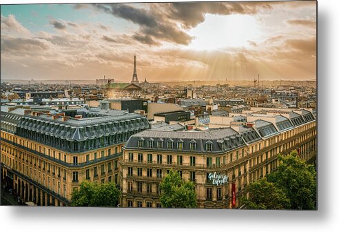 City Metal Print featuring the digital art Paris from the Rooftop by Kevin McClish