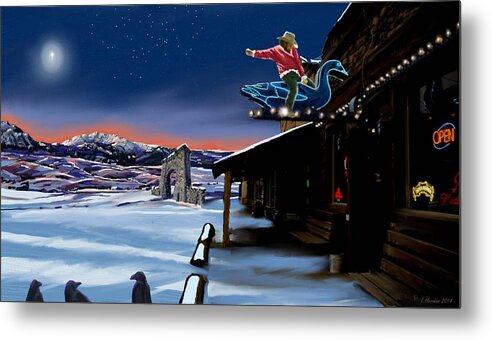Point Metal Print featuring the digital art Point's Goose Ride by Les Herman
