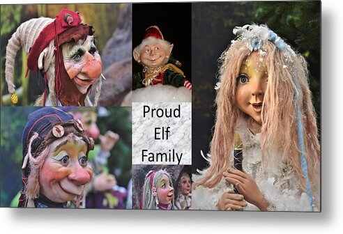 Elf Metal Print featuring the mixed media Proud Elf Family by Nancy Ayanna Wyatt
