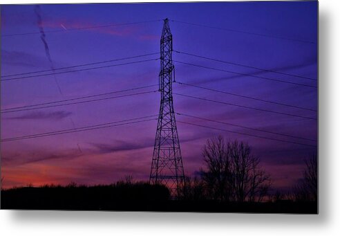 - Purple Tower Metal Print featuring the photograph - Purple Tower by THERESA Nye