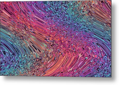 Abstract Metal Print featuring the digital art Rainbow Ice River - Abstract by Ronald Mills