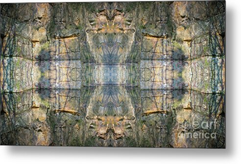 Water Surface Metal Print featuring the digital art Rocks, water and symmetry 2 by Adriana Mueller