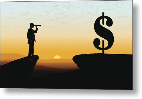 Motivation Metal Print featuring the drawing Searching for New Business Background by KeithBishop