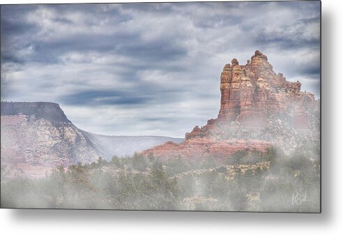 Landscape Metal Print featuring the photograph Castle in the Mist by Peter Cutler