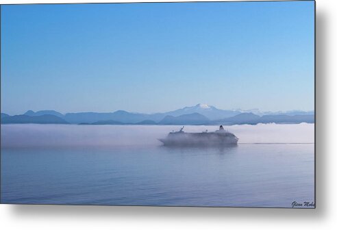 Ship In Fog Metal Print featuring the photograph Ship in Fog by GLENN Mohs