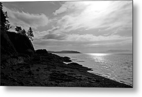 B&w Metal Print featuring the photograph Skyscape Partridge Beach by Alan Norsworthy