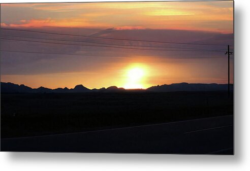 South Dakota Metal Print featuring the photograph South Dakota Badlands Sunset by Cathy Anderson