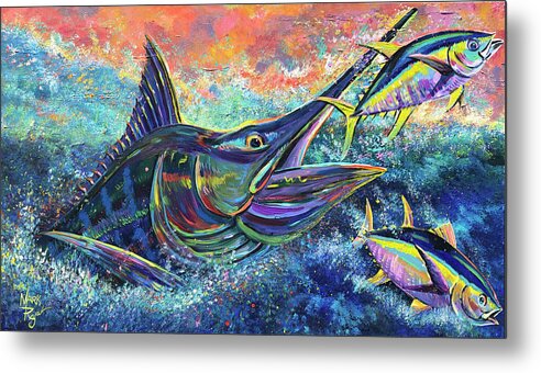 Marlin Metal Print featuring the painting Southpaw by Mark Ray