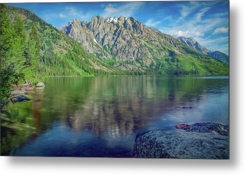 Wyoming Metal Print featuring the photograph Starting the Day at Jenny Lake by Marcy Wielfaert