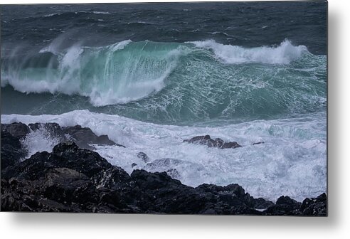 Wave Metal Print featuring the photograph Stormy Seas by Randy Hall