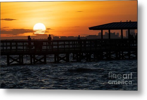 Sunrise Metal Print featuring the photograph Sunrise over the Safety Harbor Pier by L Bosco