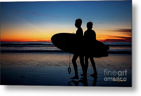 Athlete Metal Print featuring the photograph Surfers' Silhouette by David Levin