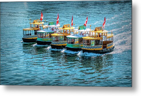 Canada Day Metal Print featuring the photograph Synchronized Harbour Ferry Boats by Lindsay Thomson
