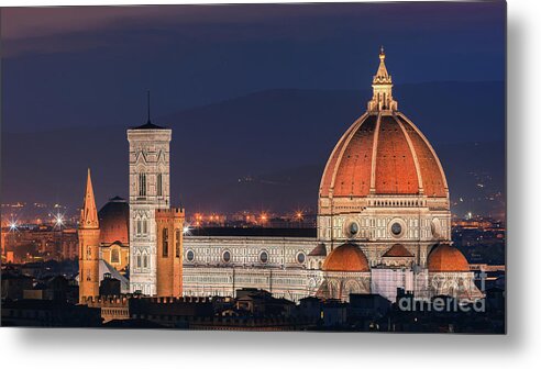 Color Image Metal Print featuring the photograph The Basilica di Santa Maria del Fiore, Duomo by Henk Meijer Photography