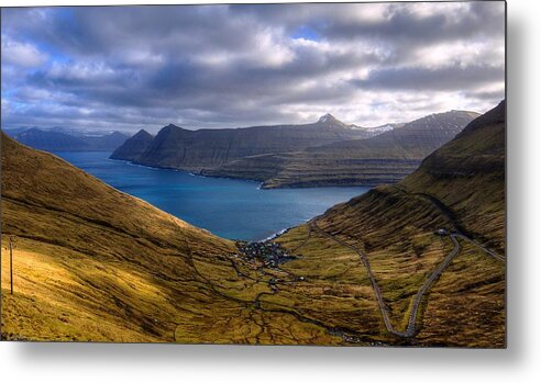 Outdoors Metal Print featuring the photograph The fjord from Eysturoy, Faroe Islands by Stéphanie Benjamin