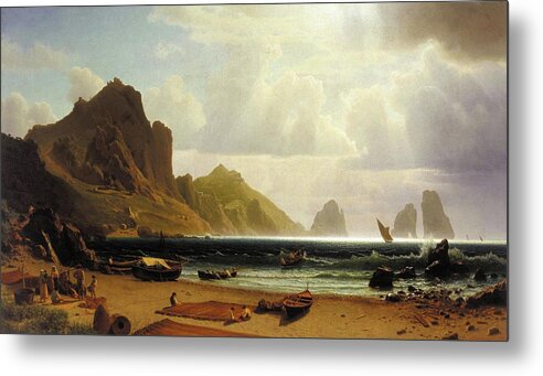 Marina Metal Print featuring the painting The Marina Piccola at Capri by Albert Bierstadt