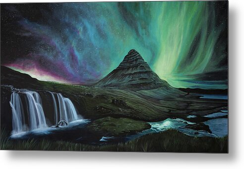 Northern Lights Metal Print featuring the painting The Northern Lights by Rachel Emmett