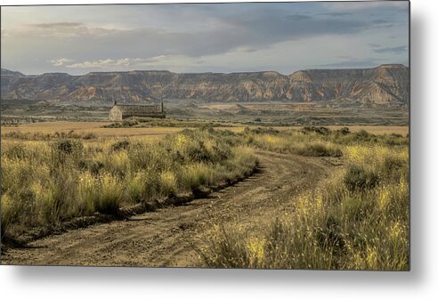 Badlands Metal Print featuring the photograph The only house in the Bardenas Reales by Micah Offman