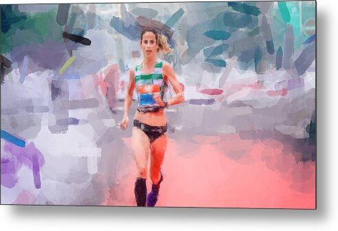 Runner Metal Print featuring the painting The Racer by Gary Arnold