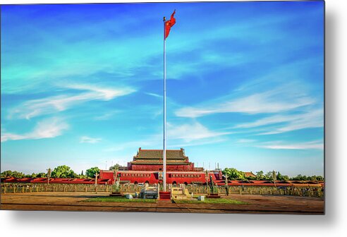 Ancient Metal Print featuring the digital art Tiananmen Square by Kevin McClish