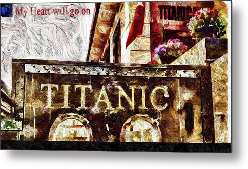 Titanic Painting Metal Print featuring the mixed media Titanic by Bencasso Barnesquiat