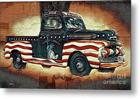 Trucks Metal Print featuring the mixed media Trucking Liberty 2 by DB Hayes