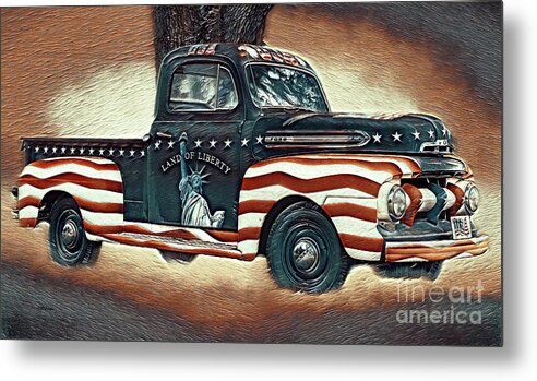 Trucks Metal Print featuring the mixed media Trucking Liberty 3 by DB Hayes