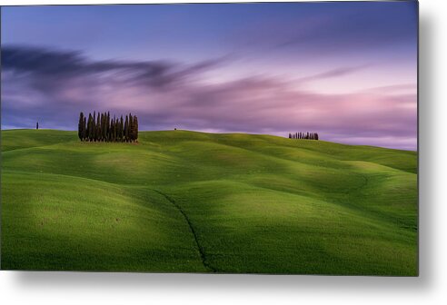 Long Exposure Metal Print featuring the photograph Tuscany Hills by Serge Ramelli