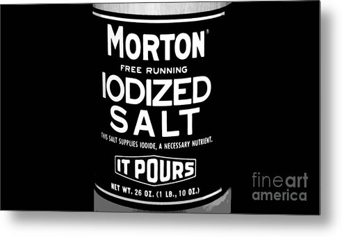 Salt Metal Print featuring the mixed media Vintage Morton salt cantainer by David Lee Thompson