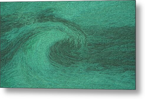 Ocean Metal Print featuring the digital art Wave Textured by Bill Posner