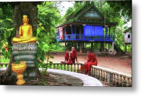 Religion Metal Print featuring the photograph Behind the Buddhist temple by Robert Bociaga