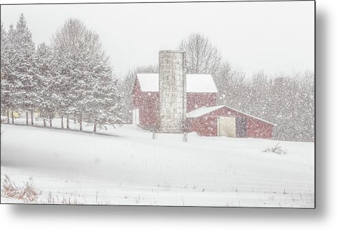 Snowstorm On The Farm Metal Print featuring the photograph Winter Wonderland II by Rod Best