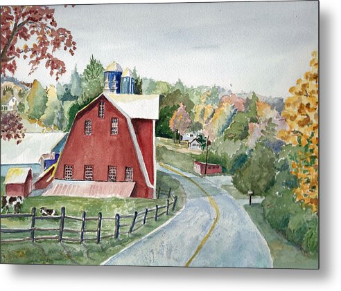 Rural Metal Print featuring the painting Pennsylvania - Agawam Barn by Christine Lathrop