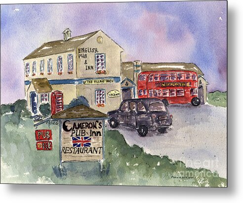 Cameron's Metal Print featuring the painting Cameron's Pub and Restaurant by Diane Thornton