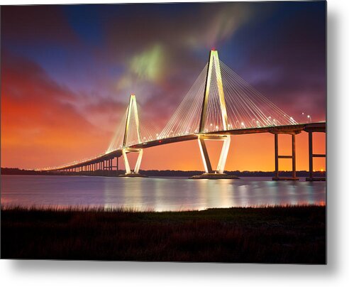 #faatoppicks Metal Print featuring the photograph Charleston SC - Arthur Ravenel Jr. Bridge Cooper River by Dave Allen