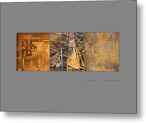 Tryptich Metal Print featuring the photograph Cobalt Grey Triptych Image Art by Jo Ann Tomaselli